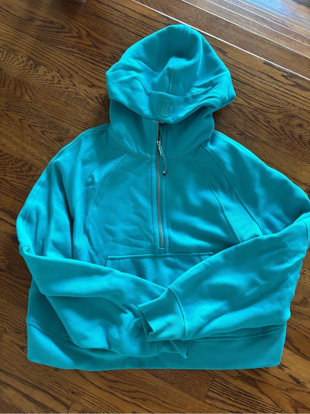 lululemon athletica Turquoise Half‑Zip Hooded Pullover worn once!